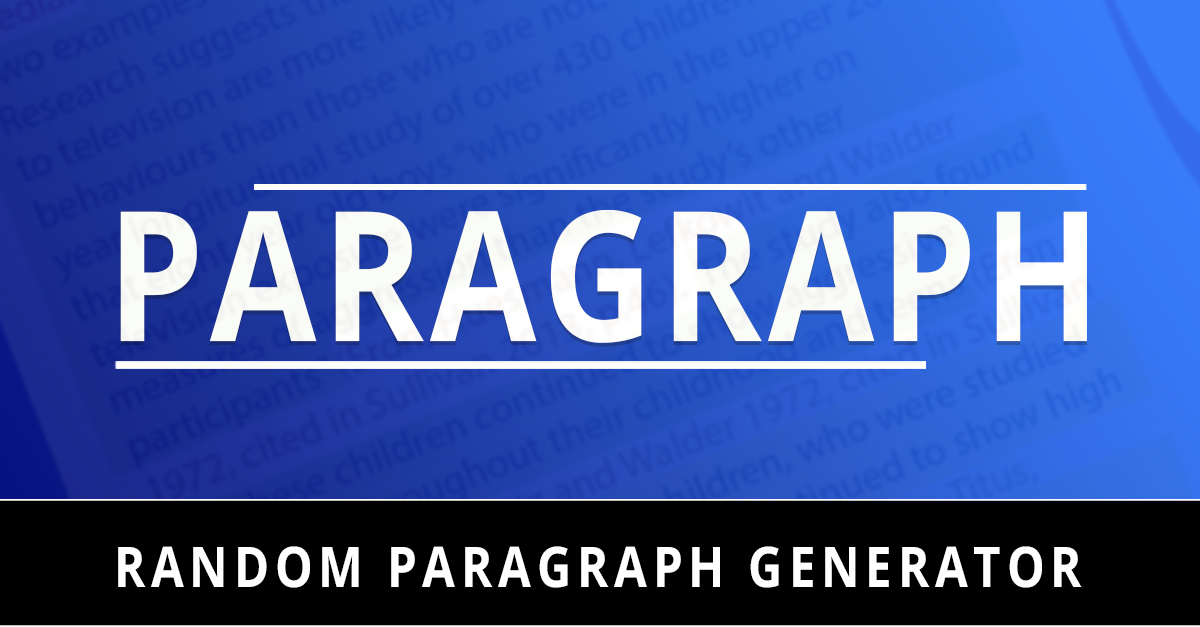Random Paragraph Generator random-paragraph-generator